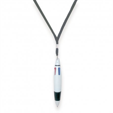 Super Cool 4-Color Pen with Lanyard in Always-Cool Black