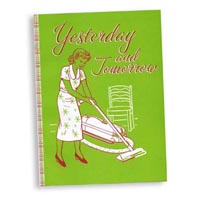 "Yesterday and Tomorrow" notebook journal sketchbook cover detail: Designer Pamela Barsky's play on housekeeping!