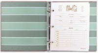 Inside View: Designer Pamela Barsky Decorates the Binder/Journal with Seafoam and Slate End covers.
